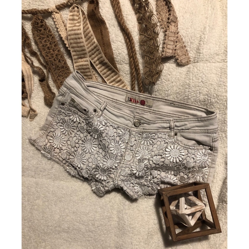White Crochet Shorts